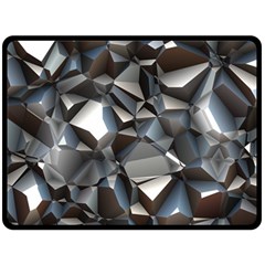 Triangles Polygon Color Silver Uni Double Sided Fleece Blanket (large)  by Wegoenart