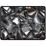 Triangles Polygon Color Silver Uni Double Sided Fleece Blanket (Large)  80 x60  Blanket Back