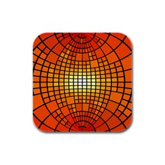 Pattern Background Rings Circle Rubber Square Coaster (4 Pack)  by Wegoenart