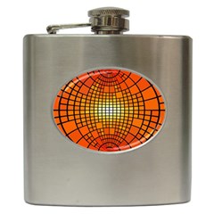 Pattern Background Rings Circle Hip Flask (6 Oz) by Wegoenart