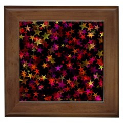 Seamless Star Texture Christmas Framed Tile