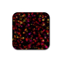 Seamless Star Texture Christmas Rubber Coaster (square)  by Wegoenart