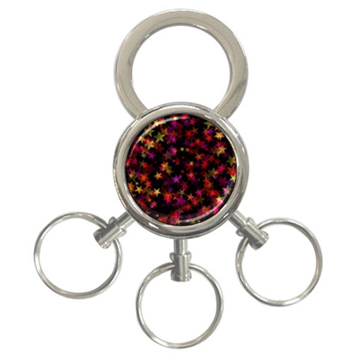 Seamless Star Texture Christmas 3-Ring Key Chain