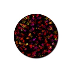 Seamless Star Texture Christmas Rubber Round Coaster (4 Pack)  by Wegoenart