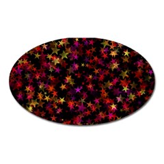 Seamless Star Texture Christmas Oval Magnet