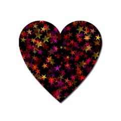 Seamless Star Texture Christmas Heart Magnet