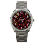 Seamless Star Texture Christmas Sport Metal Watch Front