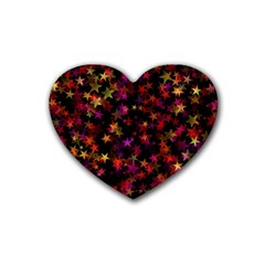 Seamless Star Texture Christmas Heart Coaster (4 Pack)  by Wegoenart