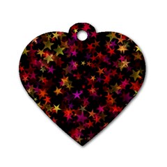 Seamless Star Texture Christmas Dog Tag Heart (Two Sides)