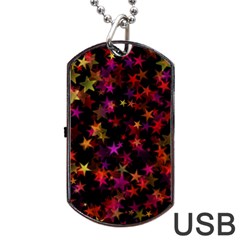 Seamless Star Texture Christmas Dog Tag USB Flash (One Side)