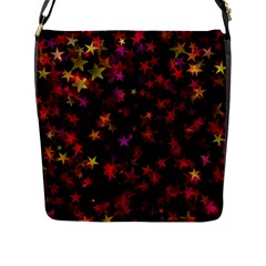 Seamless Star Texture Christmas Flap Closure Messenger Bag (L)