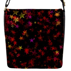 Seamless Star Texture Christmas Flap Closure Messenger Bag (S)