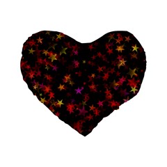 Seamless Star Texture Christmas Standard 16  Premium Flano Heart Shape Cushions