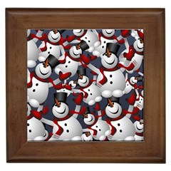 Snowman Winter Christmas Many Framed Tile by Wegoenart