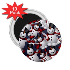 Snowman Winter Christmas Many 2 25  Magnets (10 Pack) 