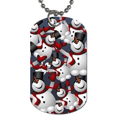 Snowman Winter Christmas Many Dog Tag (one Side) by Wegoenart