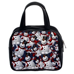 Snowman Winter Christmas Many Classic Handbag (two Sides) by Wegoenart