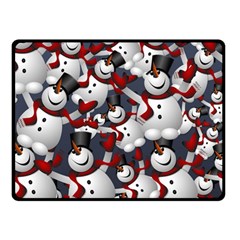 Snowman Winter Christmas Many Fleece Blanket (small) by Wegoenart