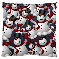 Snowman Winter Christmas Many Large Cushion Case (two Sides) by Wegoenart