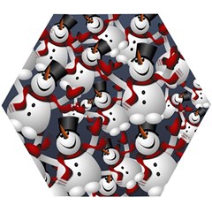 Snowman Winter Christmas Many Wooden Puzzle Hexagon