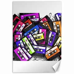 Cassette Many Record Graphics Canvas 12  x 18 