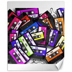 Cassette Many Record Graphics Canvas 16  x 20 