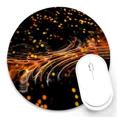 Abstract Background Particles Wave Round Mousepads by Wegoenart