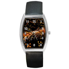 Abstract Background Particles Wave Barrel Style Metal Watch by Wegoenart