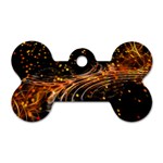 Abstract Background Particles Wave Dog Tag Bone (One Side) Front