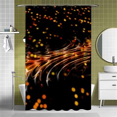 Abstract Background Particles Wave Shower Curtain 48  X 72  (small)  by Wegoenart