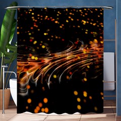 Abstract Background Particles Wave Shower Curtain 60  X 72  (medium)  by Wegoenart