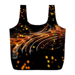 Abstract Background Particles Wave Full Print Recycle Bag (l) by Wegoenart