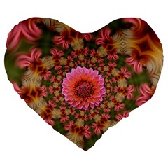 Arrangement Blossom Bloom Large 19  Premium Flano Heart Shape Cushions by Wegoenart