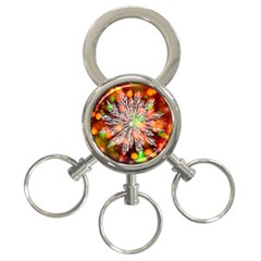 Ice Crystal Crystal Snowflake Bokeh 3-ring Key Chain