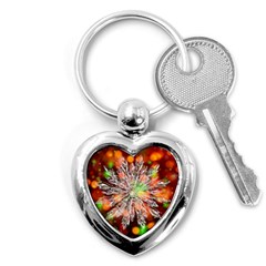 Ice Crystal Crystal Snowflake Bokeh Key Chain (heart) by Wegoenart