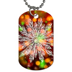 Ice Crystal Crystal Snowflake Bokeh Dog Tag (one Side) by Wegoenart