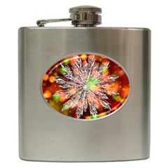 Ice Crystal Crystal Snowflake Bokeh Hip Flask (6 Oz)