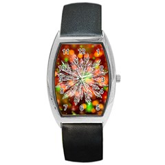 Ice Crystal Crystal Snowflake Bokeh Barrel Style Metal Watch by Wegoenart