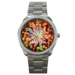 Ice Crystal Crystal Snowflake Bokeh Sport Metal Watch by Wegoenart