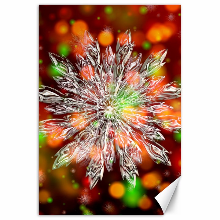 Ice Crystal Crystal Snowflake Bokeh Canvas 20  x 30 