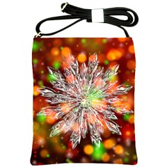 Ice Crystal Crystal Snowflake Bokeh Shoulder Sling Bag by Wegoenart