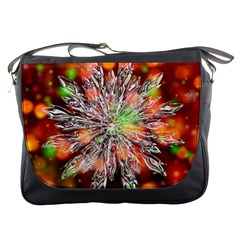 Ice Crystal Crystal Snowflake Bokeh Messenger Bag by Wegoenart