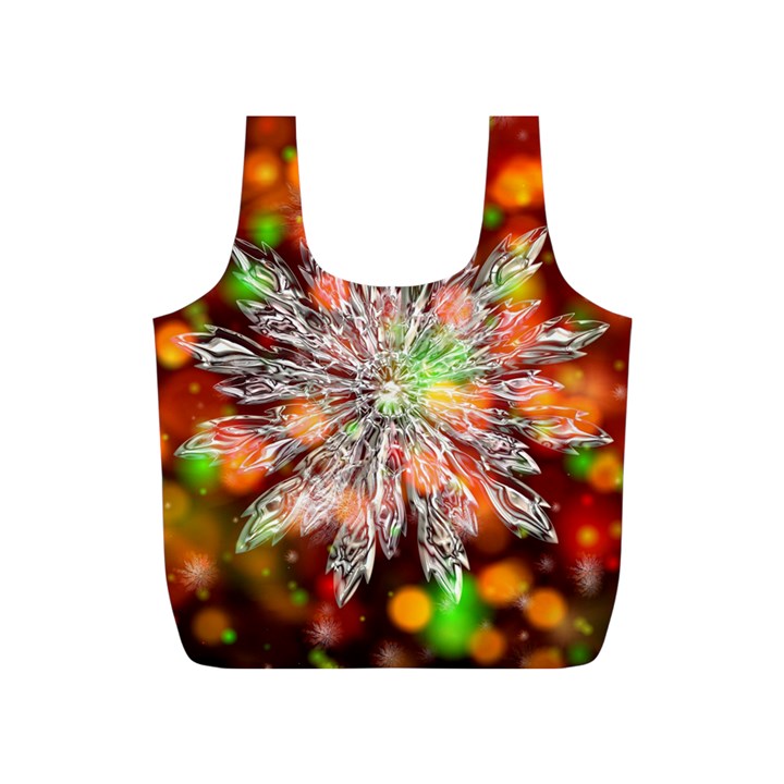 Ice Crystal Crystal Snowflake Bokeh Full Print Recycle Bag (S)