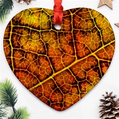 Autumn Leaves Forest Fall Color Ornament (heart) by Wegoenart