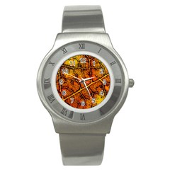 Autumn Leaves Forest Fall Color Stainless Steel Watch by Wegoenart