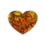 Autumn Leaves Forest Fall Color Heart Coaster (4 pack)  Front