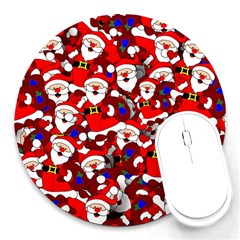 Nicholas Santa Christmas Pattern Round Mousepads