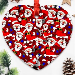 Nicholas Santa Christmas Pattern Ornament (Heart)