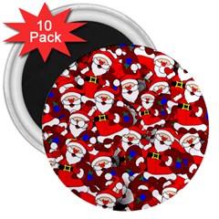 Nicholas Santa Christmas Pattern 3  Magnets (10 Pack) 