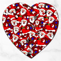 Nicholas Santa Christmas Pattern Jigsaw Puzzle (Heart)